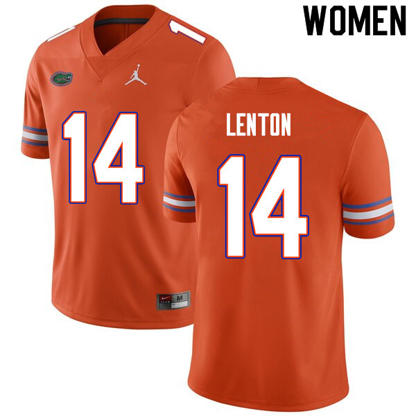 Women #14 Quincy Lenton Florida Gators College Football Jerseys Sale-Orange